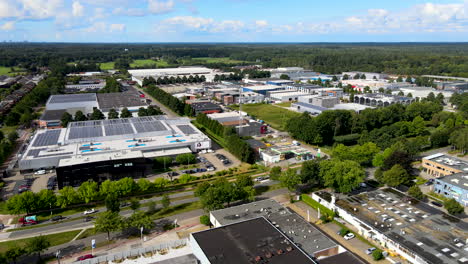 static overview of busy industrial zone in green environment