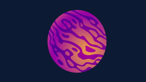 animación de un globo rosado y púrpura con gradiente brillante sobre un fondo azul