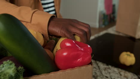 man unpacking groceries