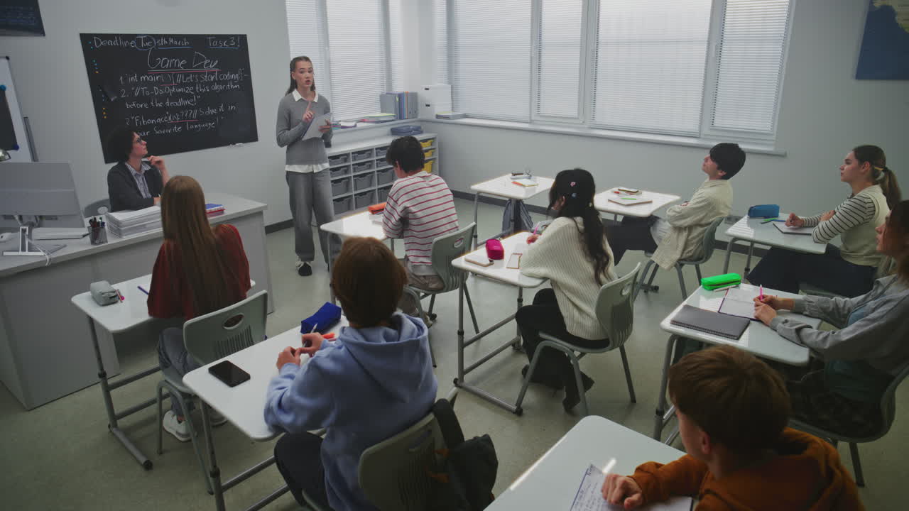 Classroom with Students and Teacher