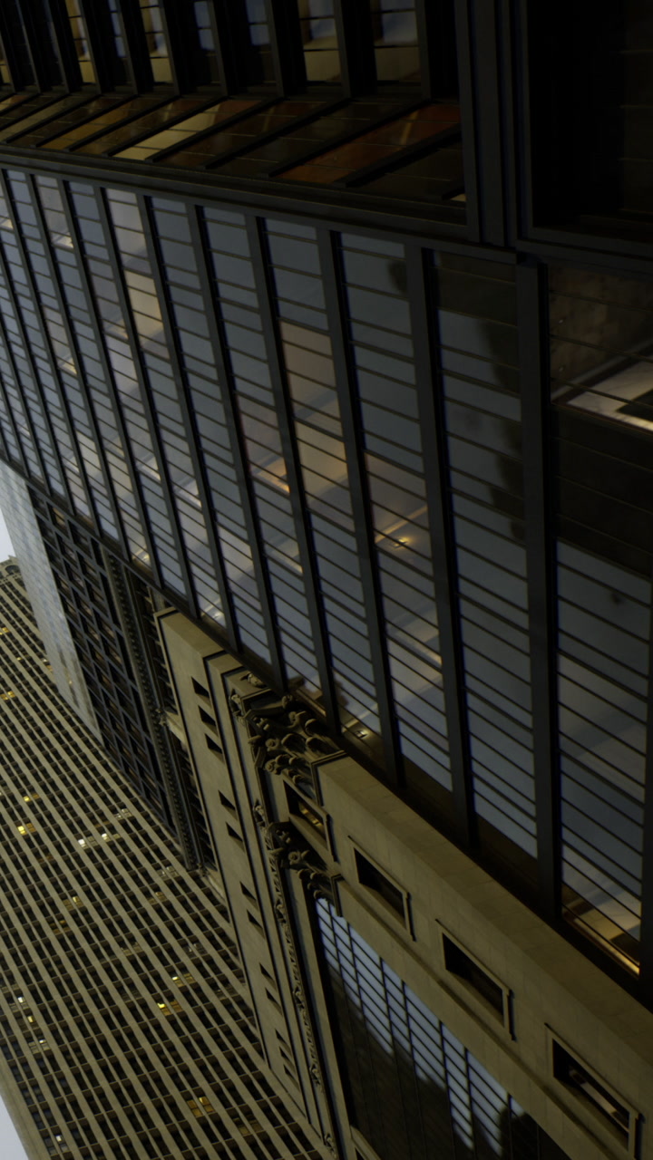 Building design on city street showcases modern architecture and structure