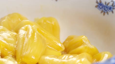 sweet candied jackfruit in a bowl