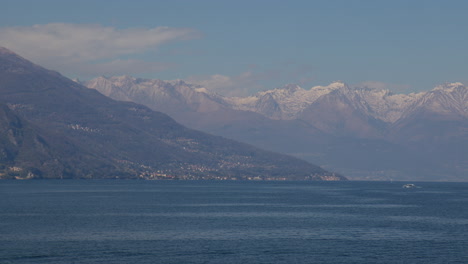 mountain alps near bellagio townscape in lake como, italy