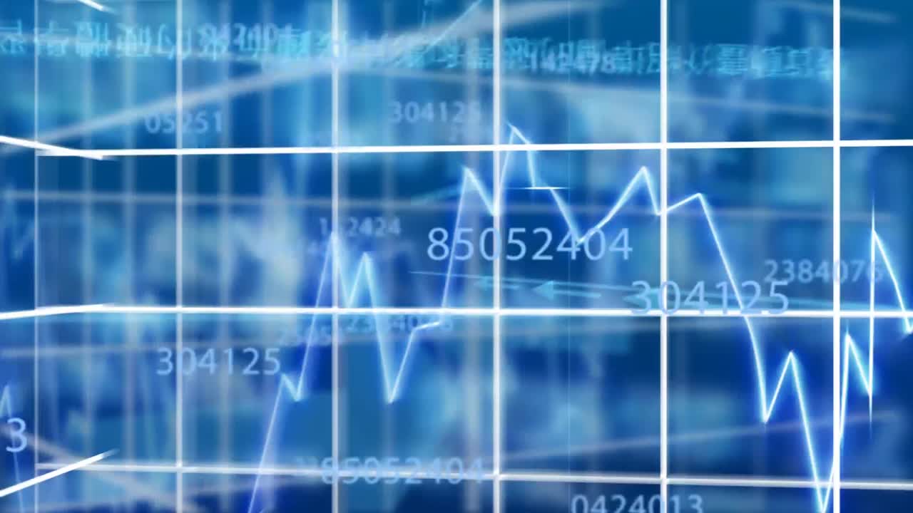 파란색 배경의 데이터 처리에 대해 여러 개의 숫자가 바뀌고 있습니다.