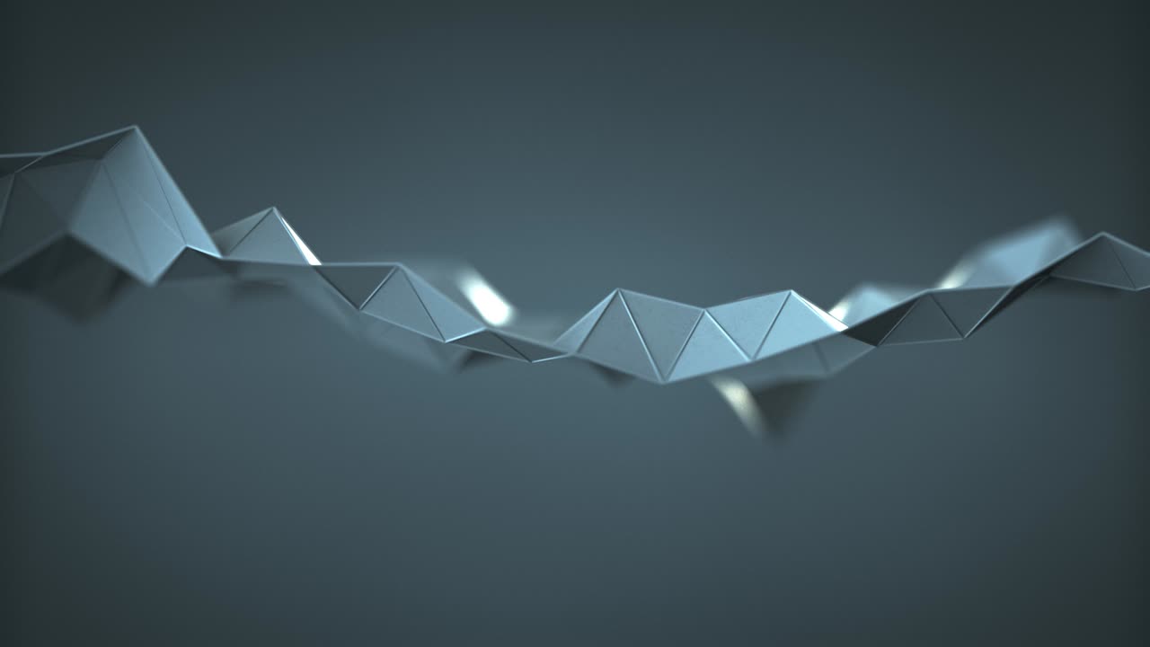 Futuristic polygonal shape seamless loop 3D render animation