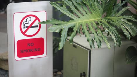 no smoking sign at outdoor area