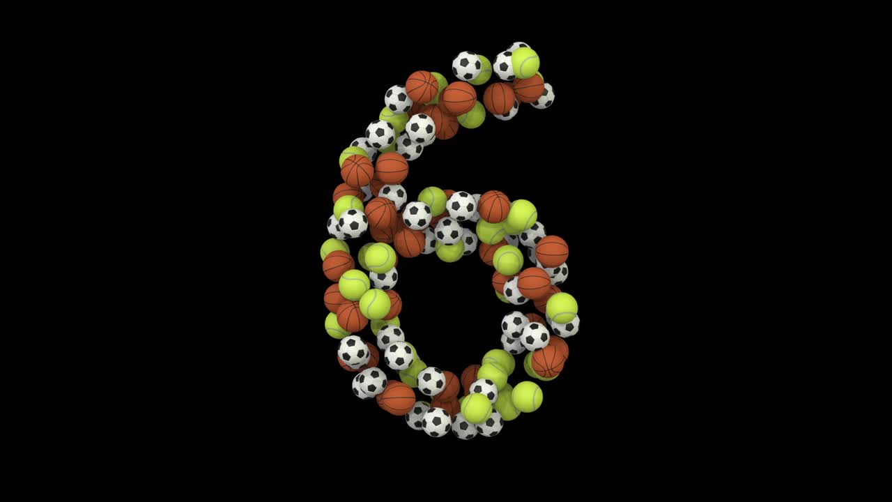 Sports Ball Themed Font  Number 6