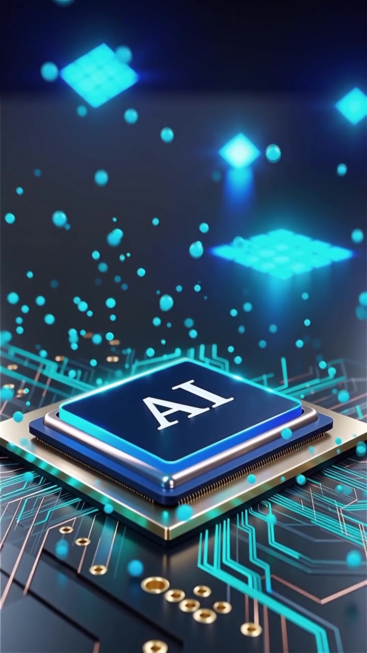 Futuristic AI Chip Motherboard Technology Background