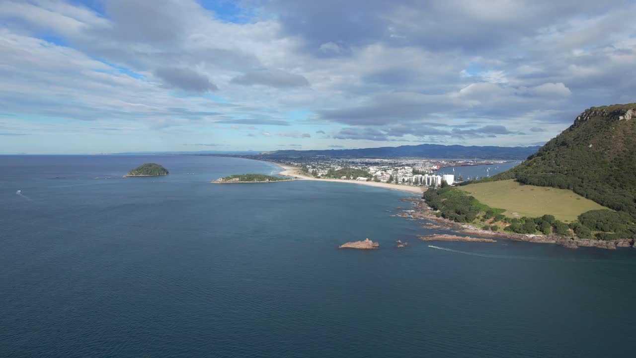 Aerial Panorama of Mount Maunganui and Tauranga Harbour
