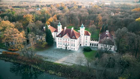 aaerial view on the beautiful palace in sweden