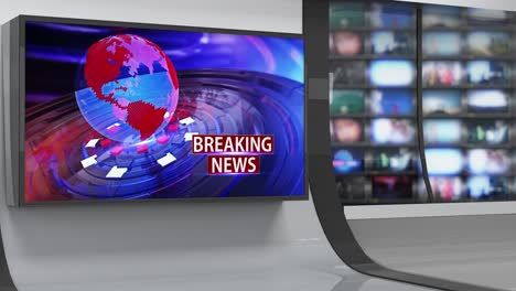 3d virtual news studio background, loop