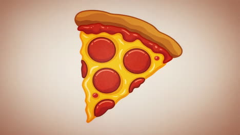 cartoon pizza slice with pepperoni