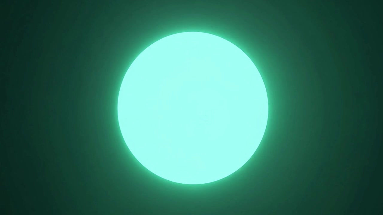 Animazione astratta di un cerchio verde luminoso.