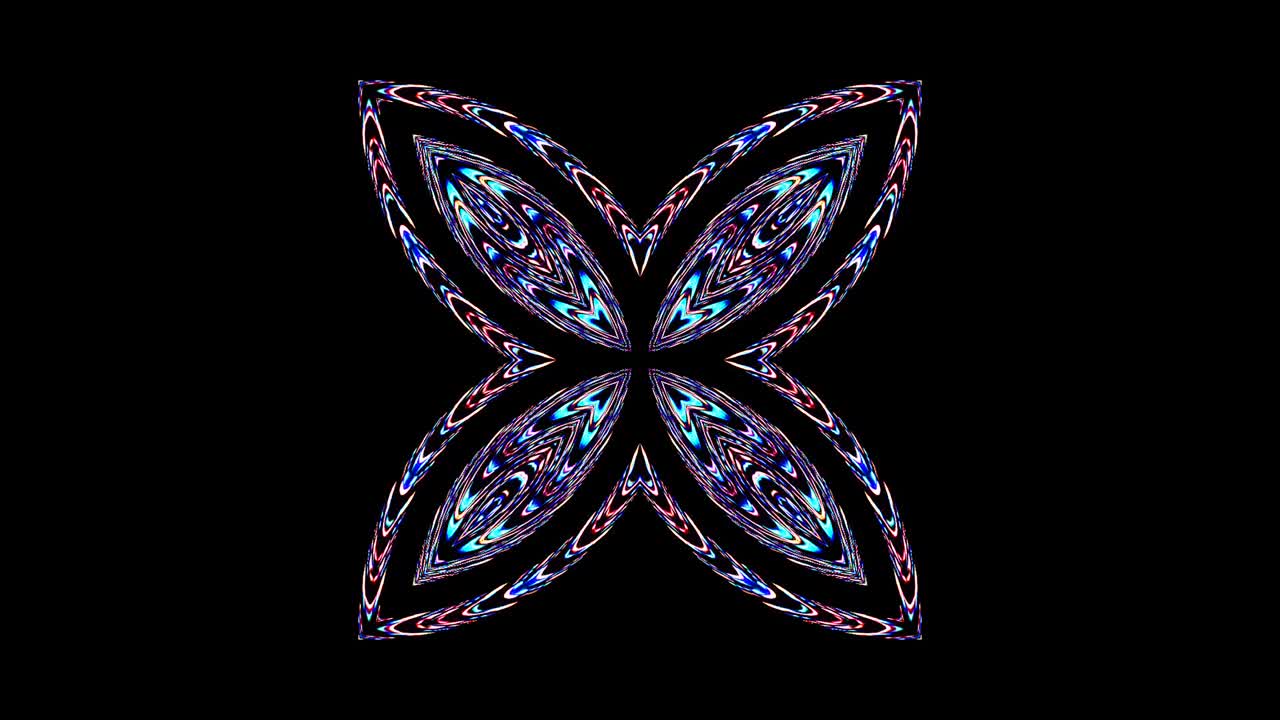 líneas coloridas ondas brillantes forma de flor fondo caleidoscopio resumen