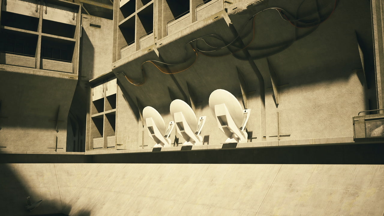 Sundappled curved seats and peeling surfaces evoke silent memories
