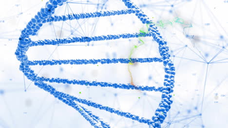 animación de la cadena de adn y la estructura molecular sobre el fondo científico