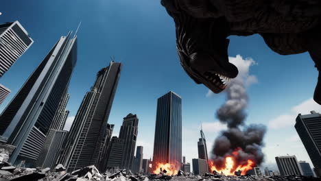 giant monster in a city