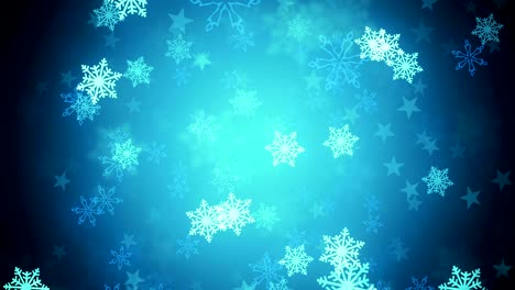 túnel de copos de nieve azules