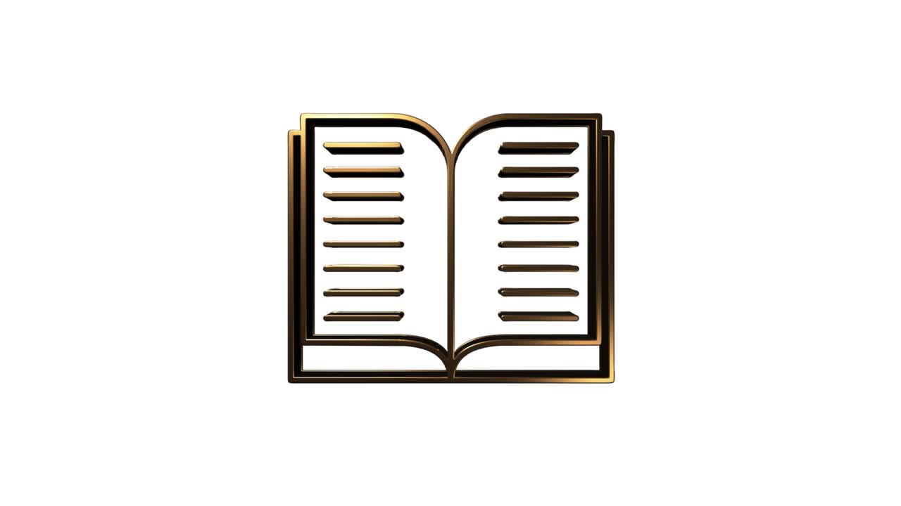 Social media 3D gold icon design. Outline web icon. Motion graphics.