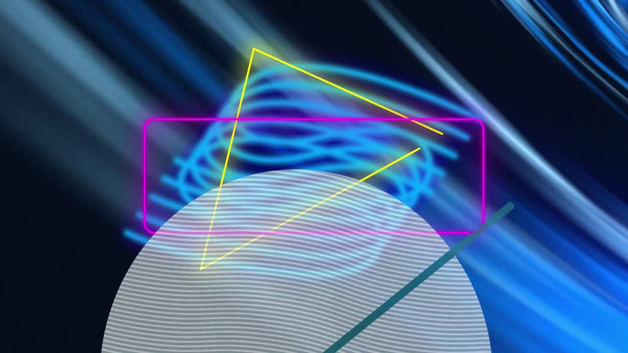 animación de formas que se mueven sobre el círculo