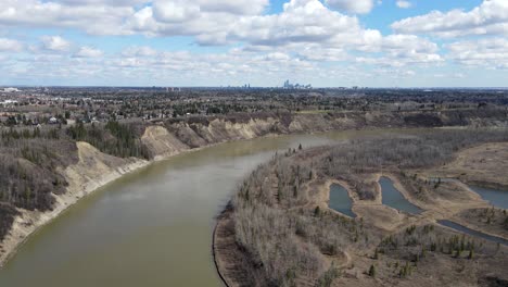 Nord-Saskatchewan-Fluss-In-Edmonton,-Alberta