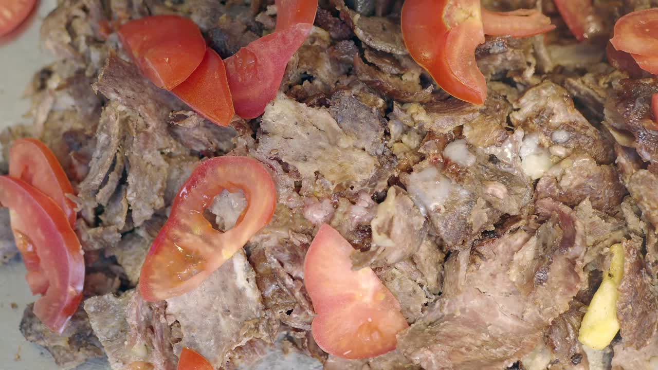 primer plano de shawarma turco