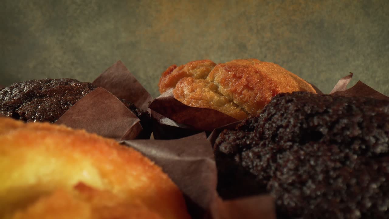 el pastel de muffins es de cerca.