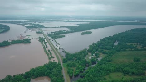 historic flooding arkansas river near pine bluff, jefferson county 2019