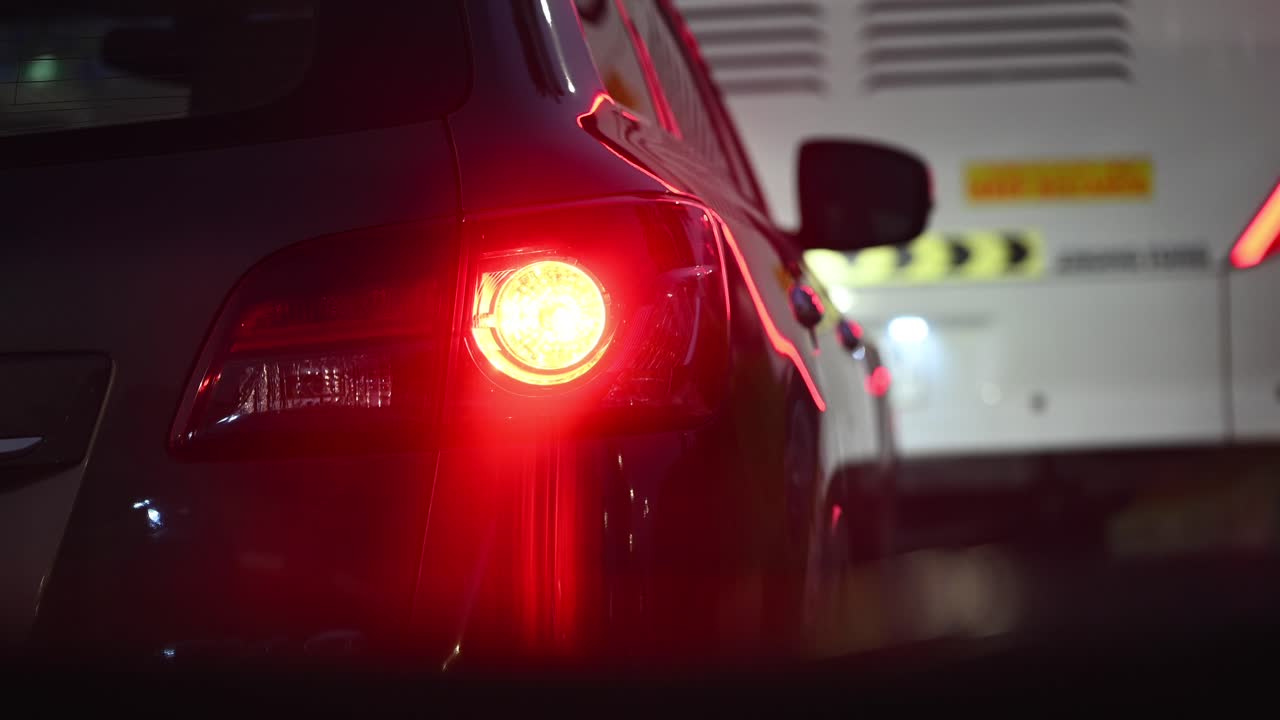 A car stops during a traffic jam in Dubai, UAE