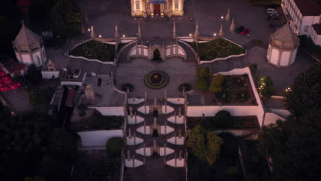 aerial view from bom jesus do monte sanctuary in braga at sunset