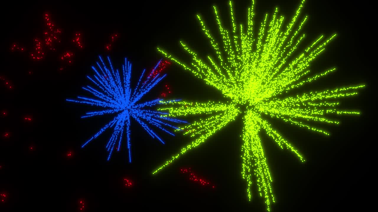 desaparición de patrones multicolores en un fondo oscuro. animación en 3d