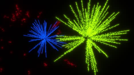 Disappearing multi-colored patterns on a dark background. 3D animation