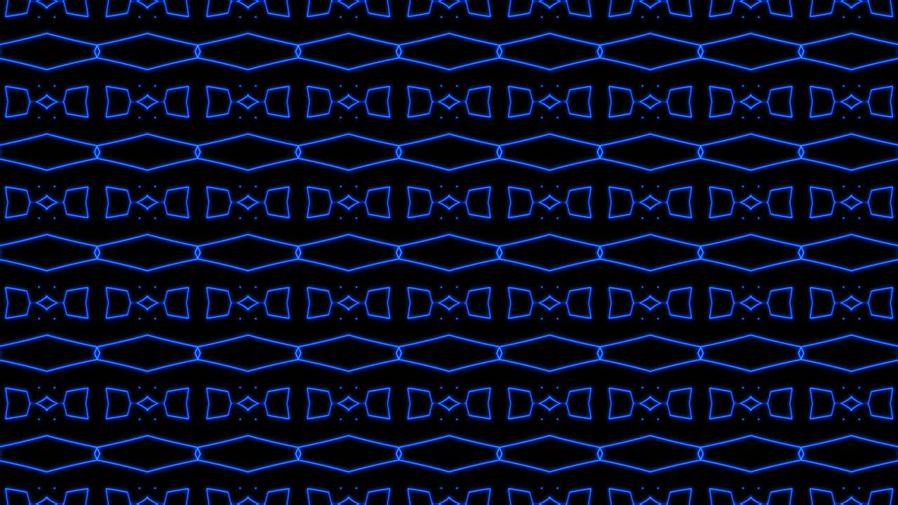 fondo de patrón geometrico sin costuras azul abstracto. rayas abstractas bucle de caleidoscopio. rápido psicodélico colorido kaleidoscopio vj fondo. discoteca fondo de movimiento abstracto. efecto caleidoscope