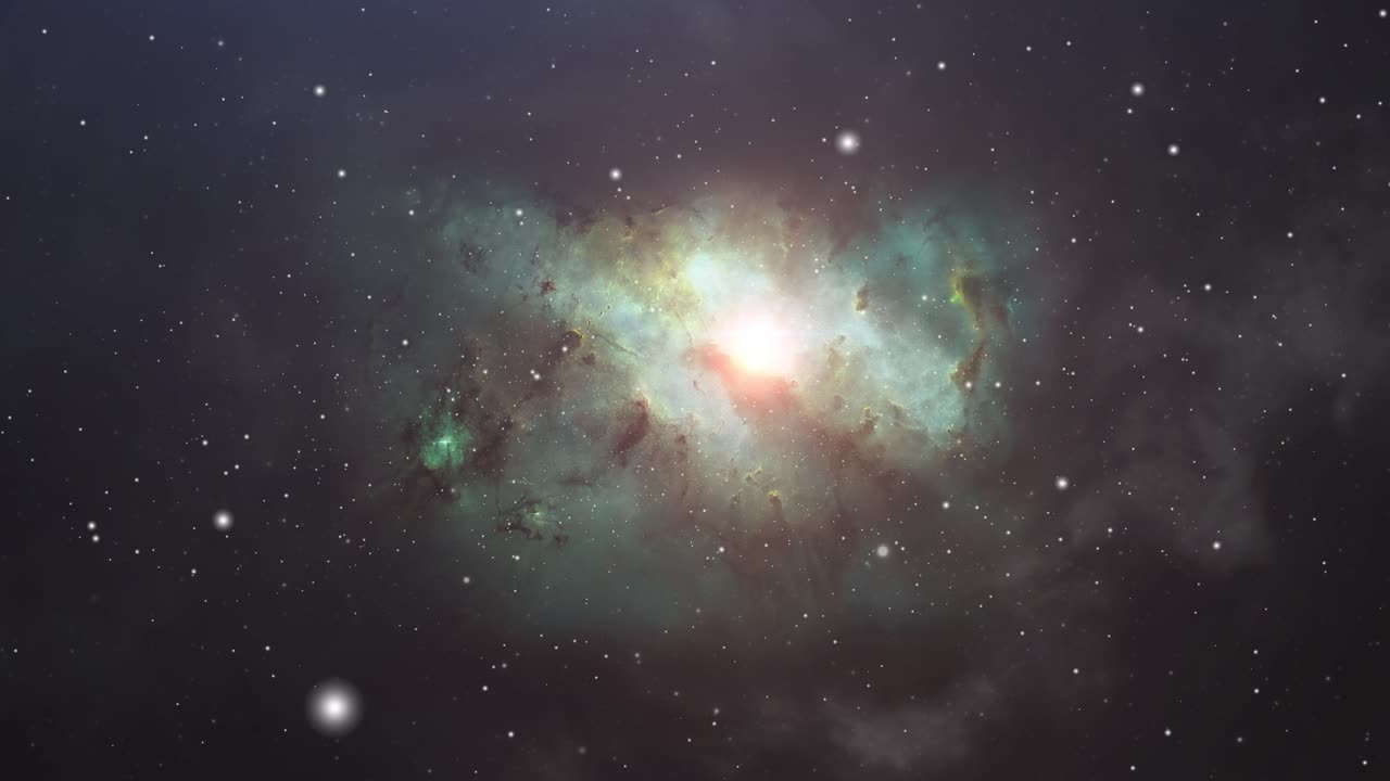 4k universe, bright shining nebula cloud in space