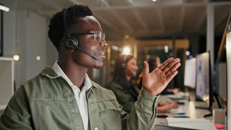 customer service representatives at work in a call center