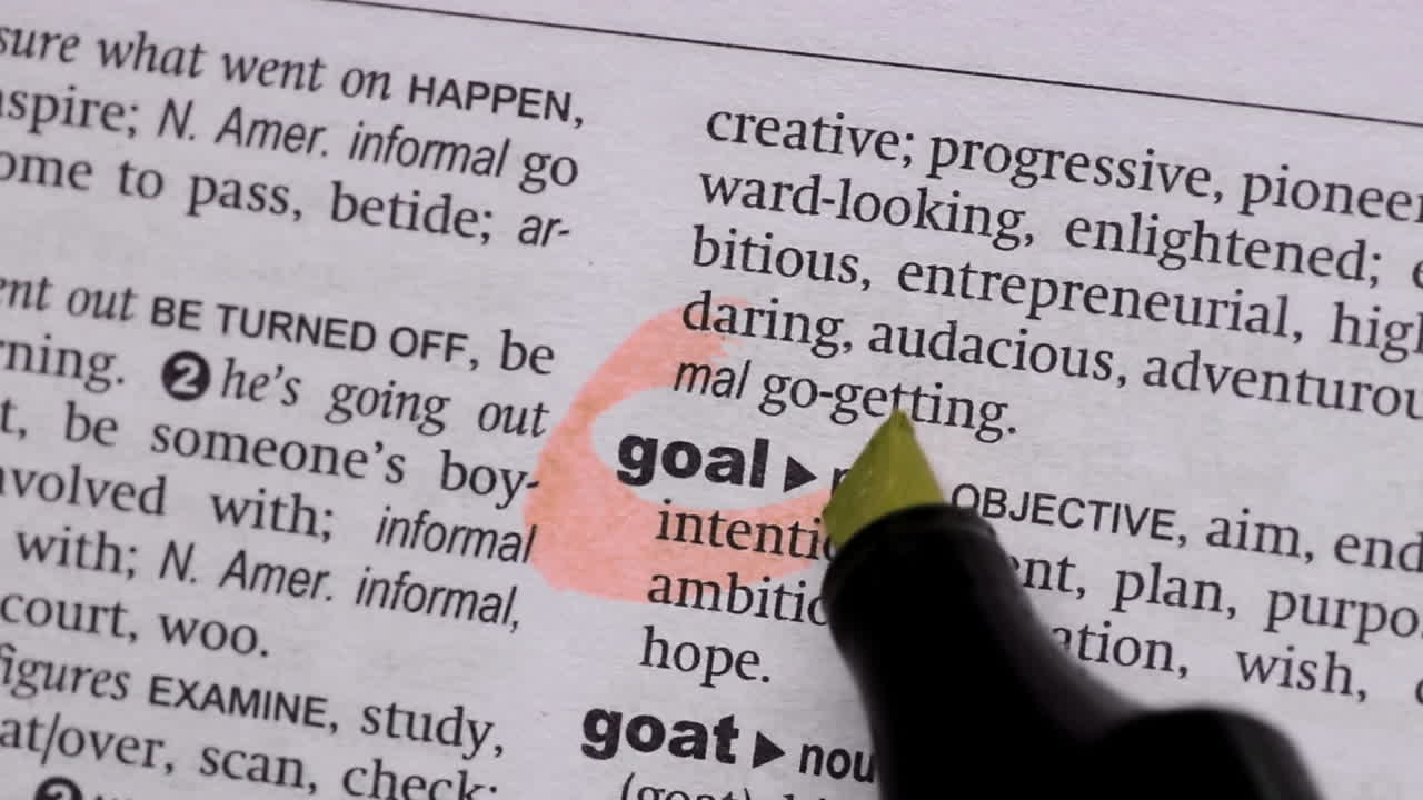 Goal circled with highlighter