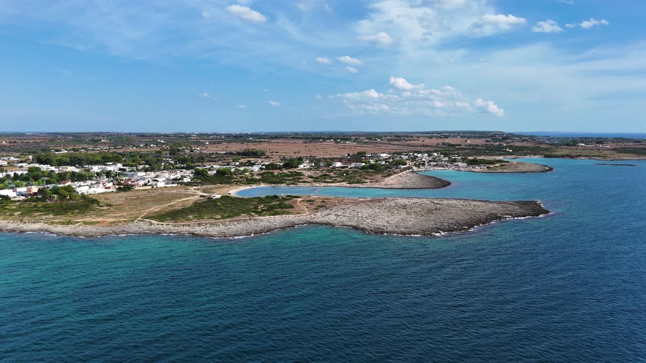 Deep Ionian sea and the Italian coastline, aerial view