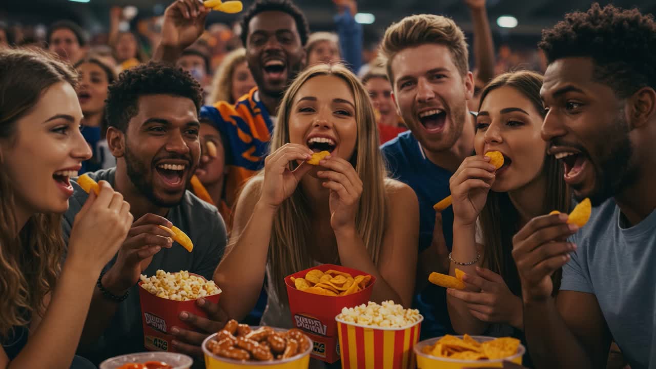 Enjoying Snacks and a Good Time: A Group of Friends Gathering ...
