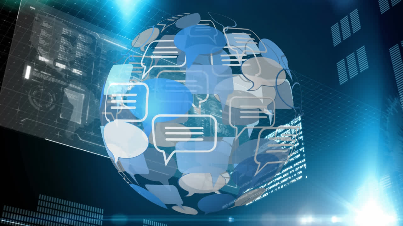 Message bubble icon and digital interface