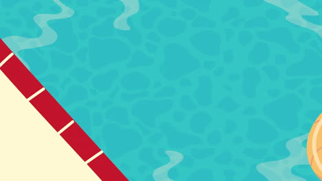 mujer relajándose en flotador en la animación de la piscina