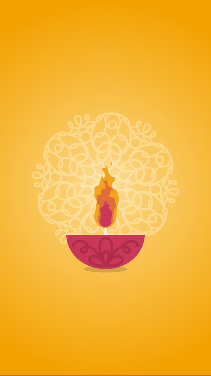 An animation of a Lovely diwali background with flat design