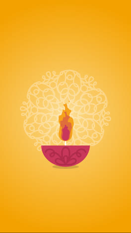 an animation of a lovely diwali background with flat design