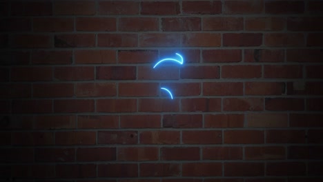 Animation-of-neon-countdown-on-brick-background