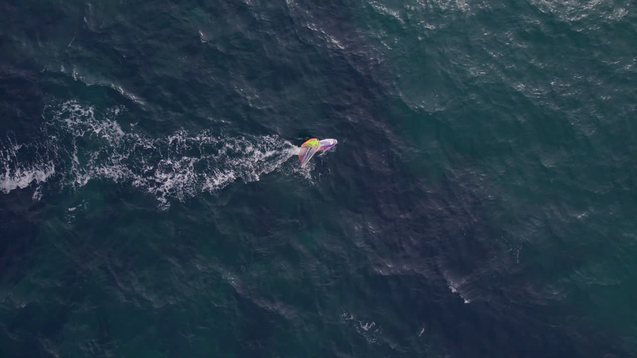 Ocean windsurfing in Medulin at sunset, Istria