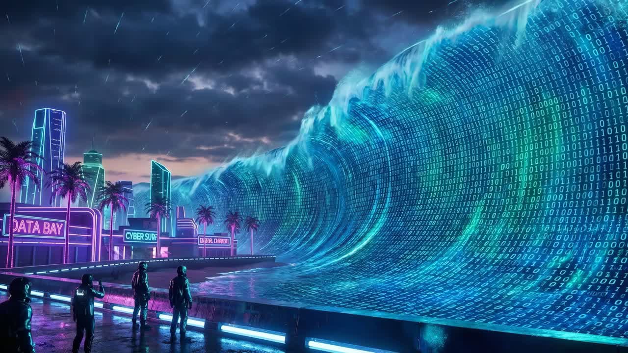 Cyberpunk Digital Tsunami