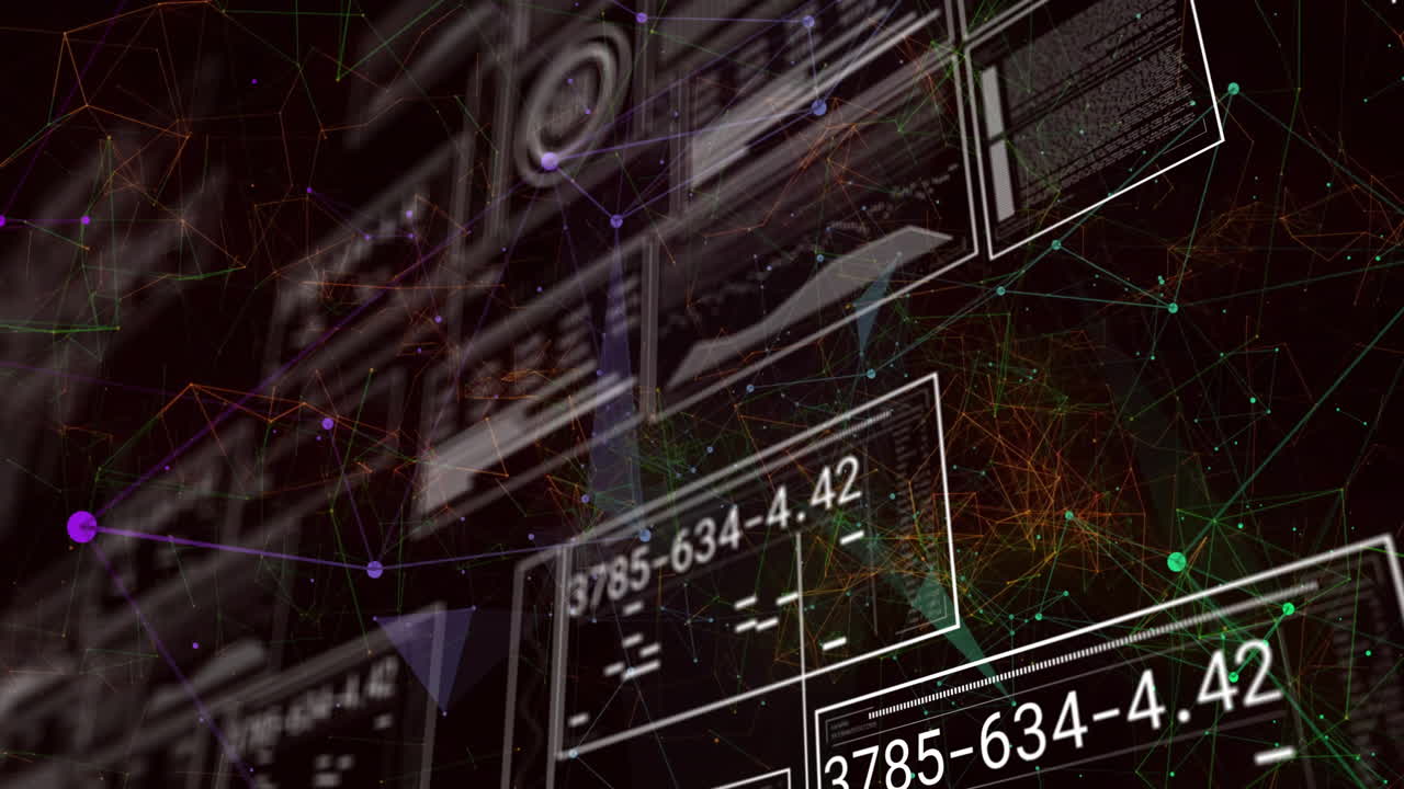 animación del procesamiento de datos digitales sobre un fondo negro