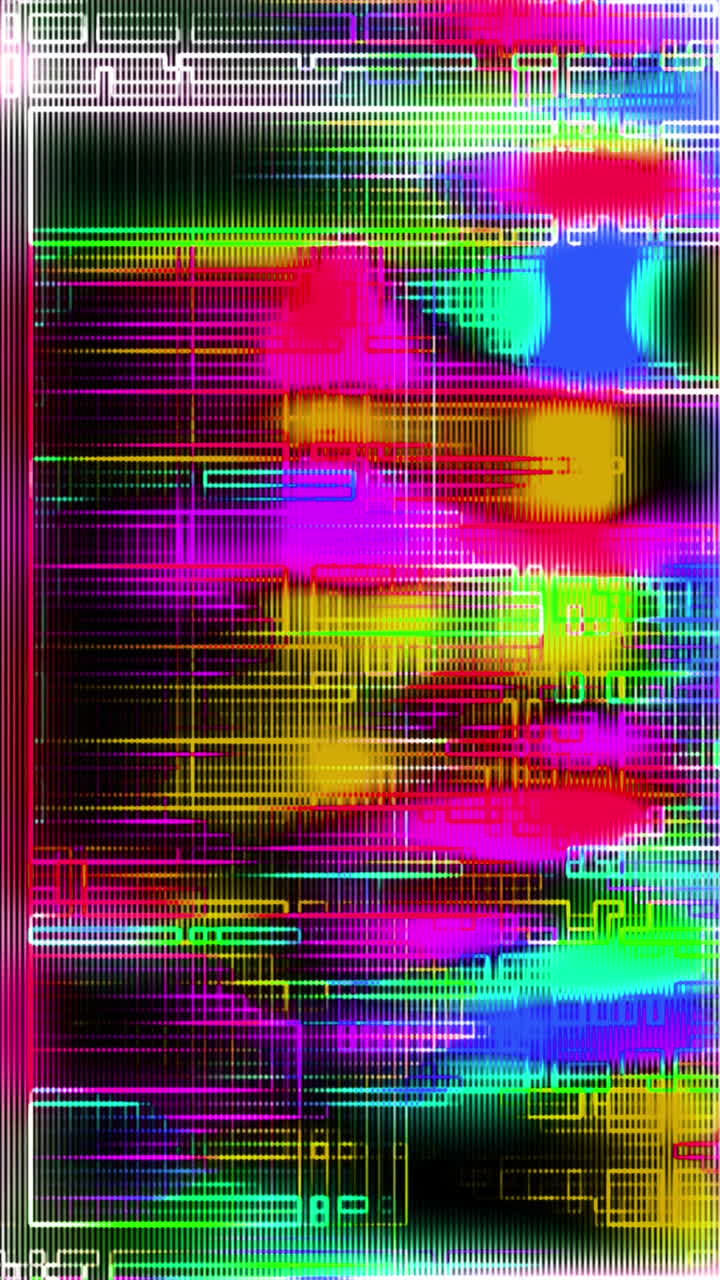 Colorful Digital Glitch Effect with Flickering Lines