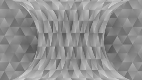 triangle pattern of geometric shapes. abstract polygonal loop animation. monochrome gradient background.