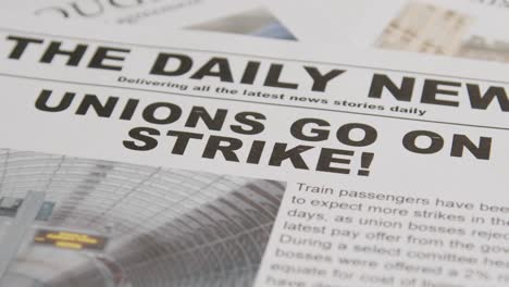 Newspaper-Headlines-Discussing-Rail-Strike-Action-In-Trade-Union-Dispute-2