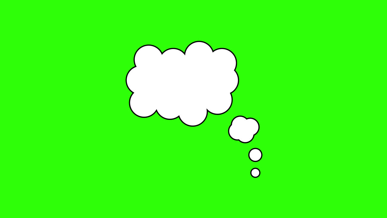 Animated Thought Bubble Appearing on Green Screen